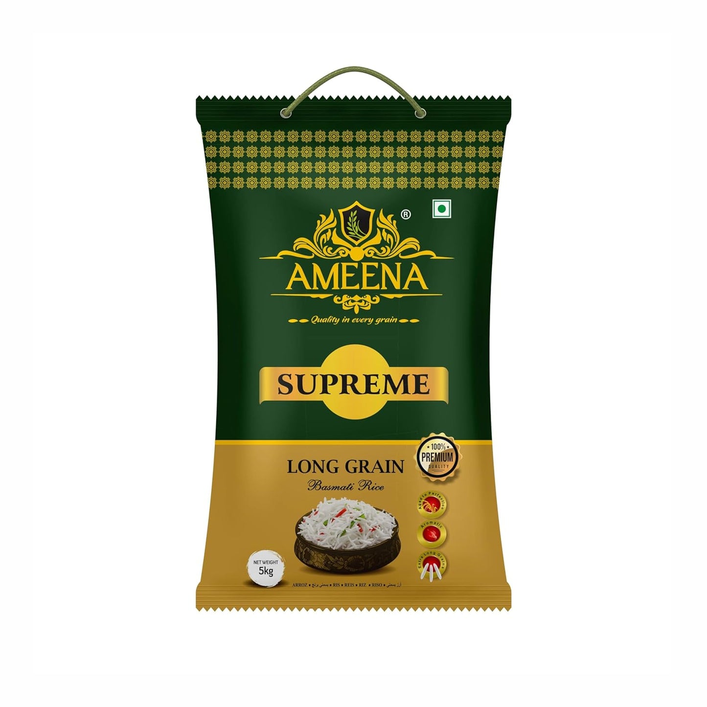 AMEENA Supreme Premium Basmati Rice Extra Long Grain For Finest Pulav Basmati Rice
