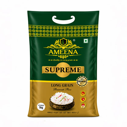 AMEENA Supreme Premium Basmati Rice Extra Long Grain For Finest Pulav Basmati Rice