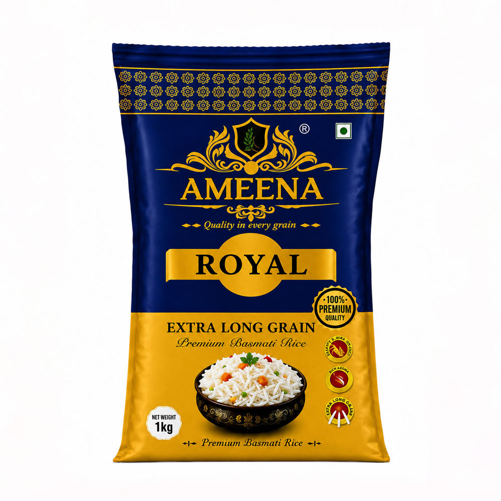Ameena Royal Basmati Rice, Premium Extra Long Grain