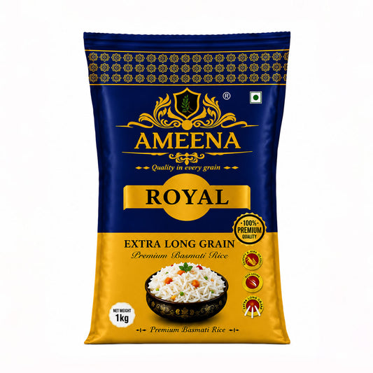 Ameena Royal Basmati Rice, Premium Extra Long Grain