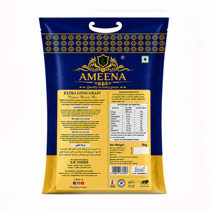 Ameena Royal Basmati Rice, Premium Extra Long Grain