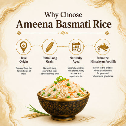 AMEENA Supreme Premium Basmati Rice Extra Long Grain For Finest Pulav Basmati Rice
